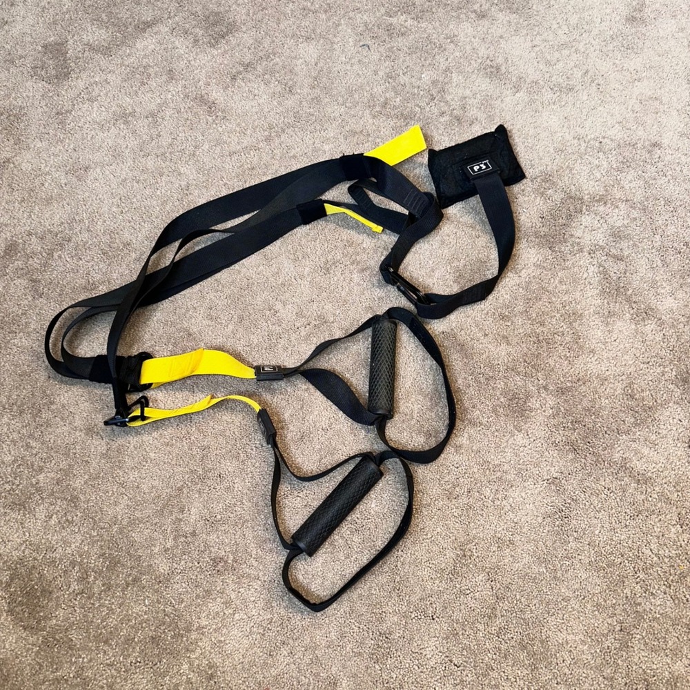 P3 Pro Suspension Trainer System Bodyweight Resistance Straps Black Yellow